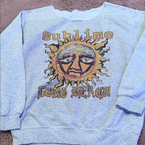 Sublime Long Beach Graphic Sweatshirt neck cut off sz small